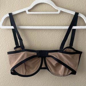 CUUP Balconette Contrast Sheer Mesh Bra in 34F